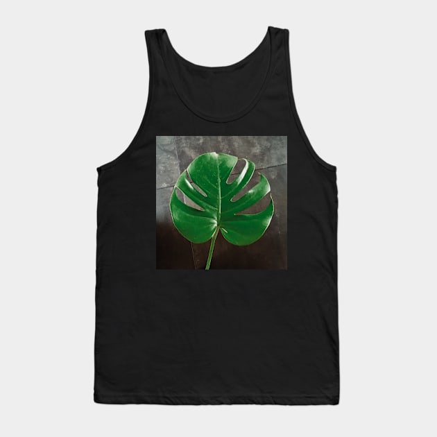 Monstera leaf Tank Top by BlackWhiteBeige